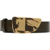 Burberry Leather Shield Ekd Belt In Military