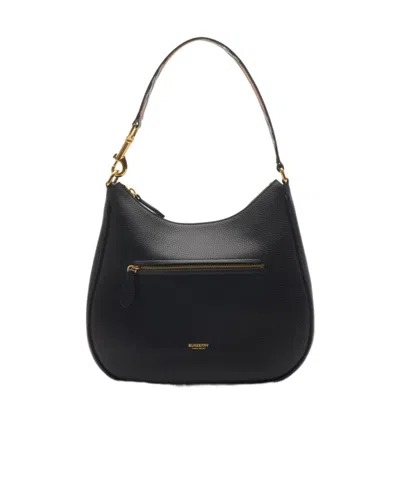 Burberry Leather Shoulder Bag In Black
