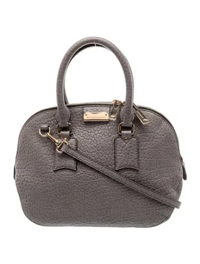 Pre-owned Burberry Leather Shoulder Bag In Gray