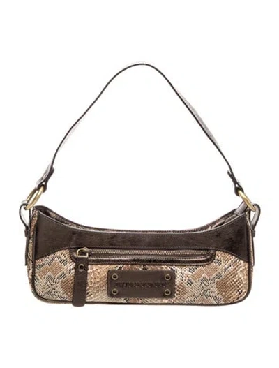 Pre-owned Burberry Leather Shoulder Bag In Neutral