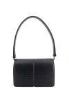 Burberry Womens Black Snip Logo-embellished Leather Shoulder Bag In Black