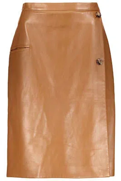 Pre-owned Burberry Leather Skirt In Brown