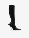 Burberry Lambskin Slinky Knee-high Boots 105 In Black