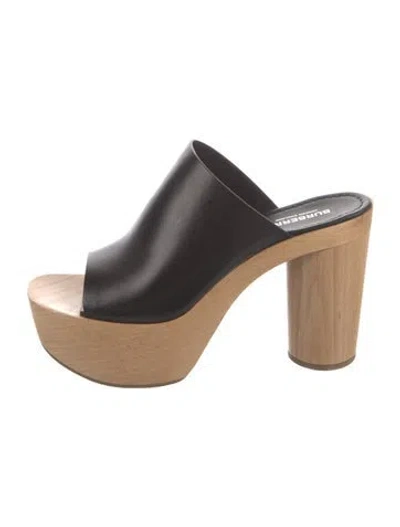 Pre-owned Burberry Leather Slides In Black