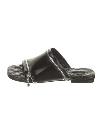 Pre-owned Burberry Leather Slides In Black