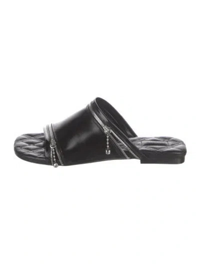 Pre-owned Burberry Leather Slides In Black
