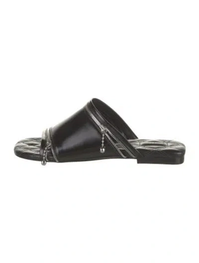 Pre-owned Burberry Leather Slides In Black