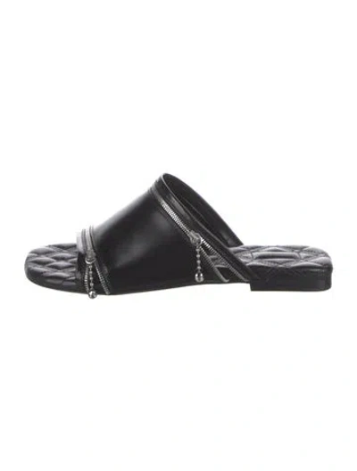 Pre-owned Burberry Leather Slides In Black