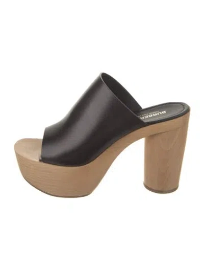 Pre-owned Burberry Leather Slides In Black