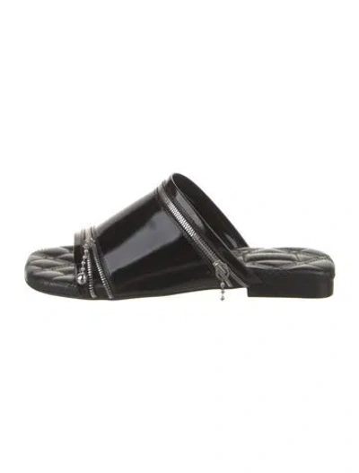 Pre-owned Burberry Leather Slides In Black