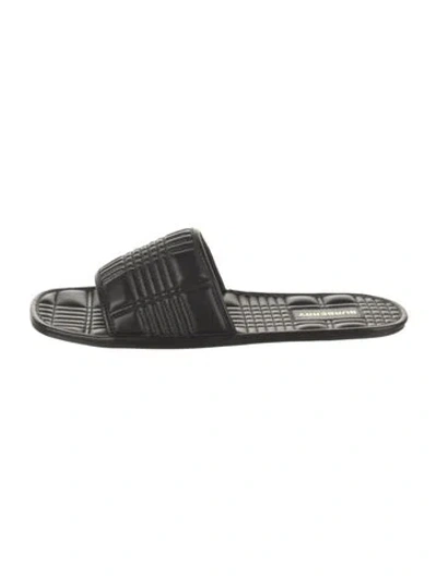 Pre-owned Burberry Leather Slides In Black