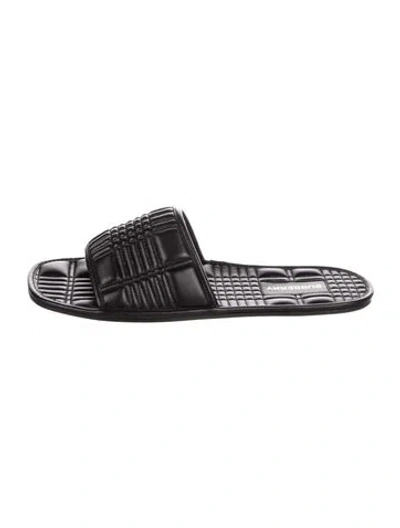 Pre-owned Burberry Leather Slides In Black