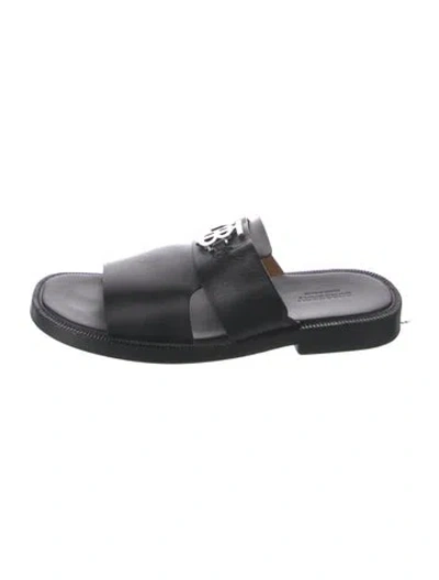 Pre-owned Burberry Leather Slides In Black