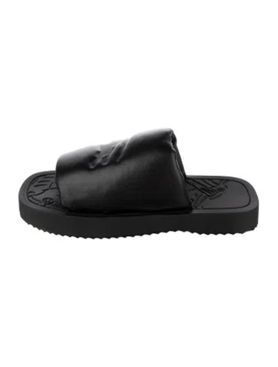 Pre-owned Burberry Leather Slides In Black