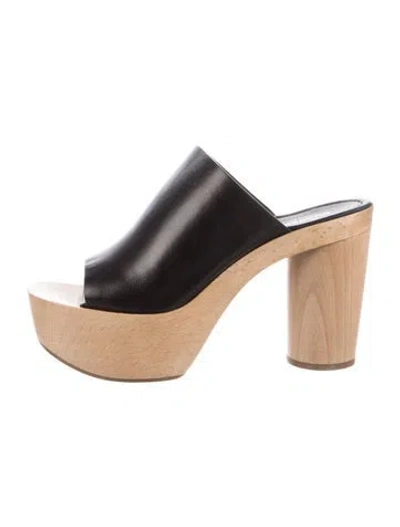 Pre-owned Burberry Leather Slides In Black/neutrals