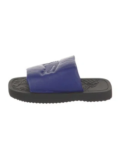 Pre-owned Burberry Leather Slides In Blue