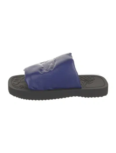 Pre-owned Burberry Leather Slides In Blue