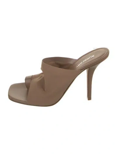 Pre-owned Burberry Leather Slides In Brown