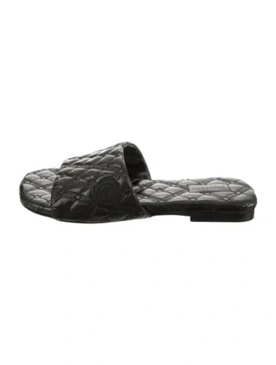 Pre-owned Burberry Leather Slides In Green