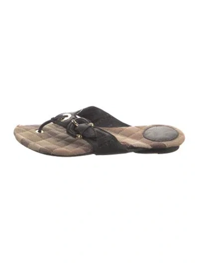 Pre-owned Burberry Leather Slides In Multi