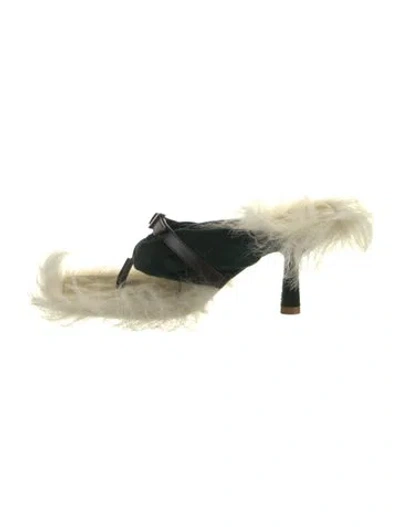 Pre-owned Burberry Leather Slides In Neutral