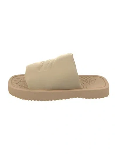 Pre-owned Burberry Leather Slides In Neutral