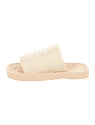 Pre-owned Burberry Leather Slides In Neutral