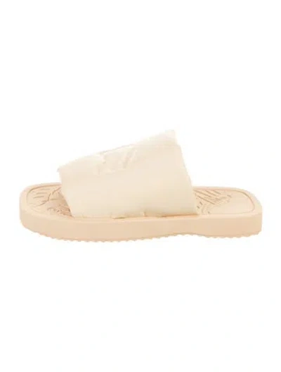 Pre-owned Burberry Leather Slides In Neutral