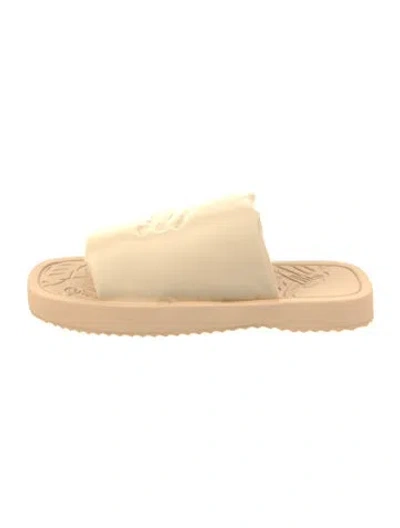 Pre-owned Burberry Leather Slides In Neutral