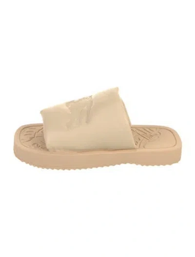 Pre-owned Burberry Leather Slides In Neutral