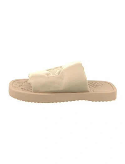 Pre-owned Burberry Leather Slides In Neutral
