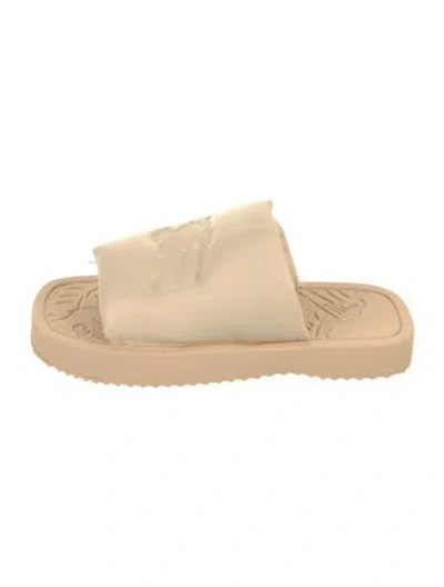 Pre-owned Burberry Leather Slides In Neutral