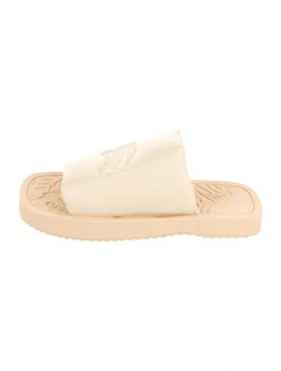 Pre-owned Burberry Leather Slides In Neutral