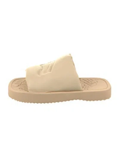 Pre-owned Burberry Leather Slides In Neutral