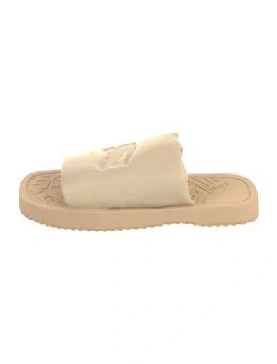 Pre-owned Burberry Leather Slides In Neutral