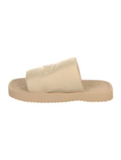 Pre-owned Burberry Leather Slides In Neutral