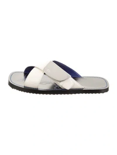 Pre-owned Burberry Leather Slides In Neutral