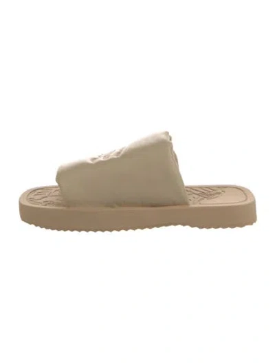 Pre-owned Burberry Leather Slides In Neutrals