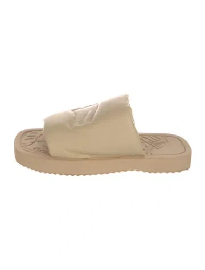 Pre-owned Burberry Leather Slides In Neutrals