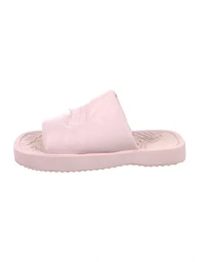 Pre-owned Burberry Leather Slides In Pink