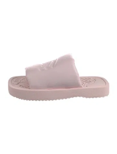 Pre-owned Burberry Leather Slides In Pink