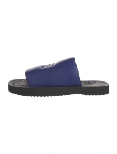 Pre-owned Burberry Leather Slides W/ Tags In Multi