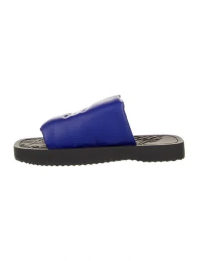 Pre-owned Burberry Leather Slides W/ Tags In Multi
