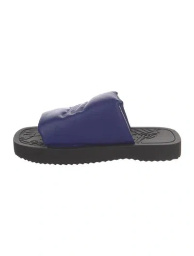 Pre-owned Burberry Leather Slides W/ Tags In Multi