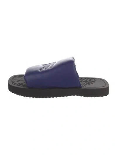 Pre-owned Burberry Leather Slides W/ Tags In Multi