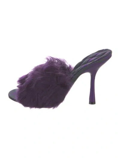 Pre-owned Burberry Leather Slides W/ Tags In Purple