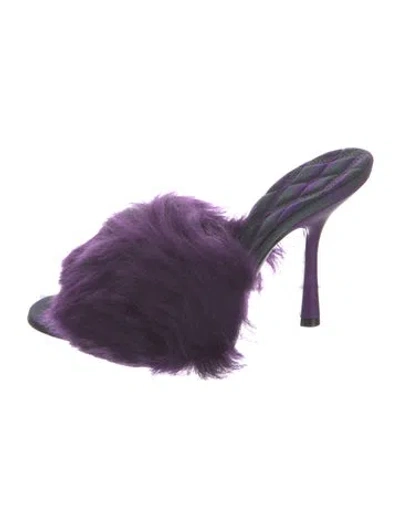 Pre-owned Burberry Leather Slides W/ Tags In Purple