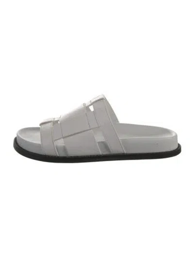 Pre-owned Burberry Leather Slides In White