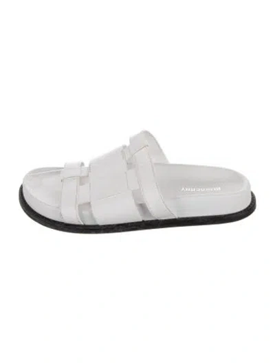 Pre-owned Burberry Leather Slides In White