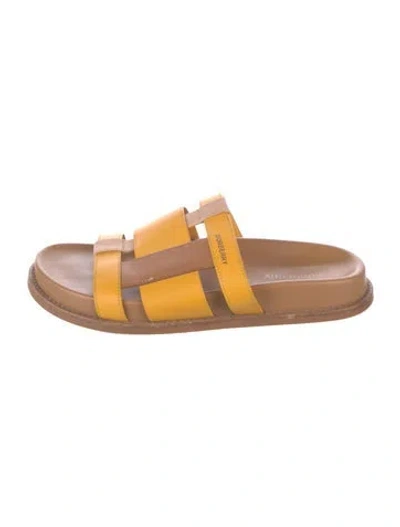 Pre-owned Burberry Leather Slides In Yellow